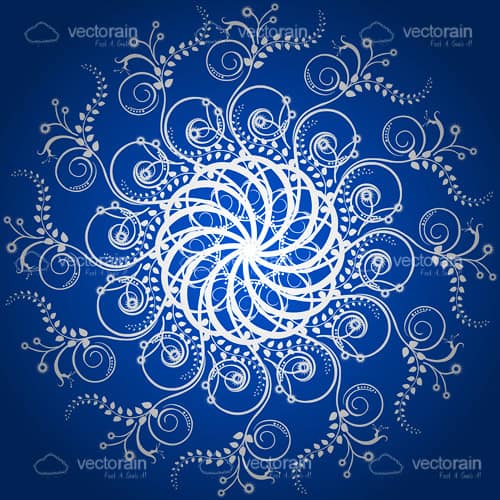 Abstract Blue and White Floral Background